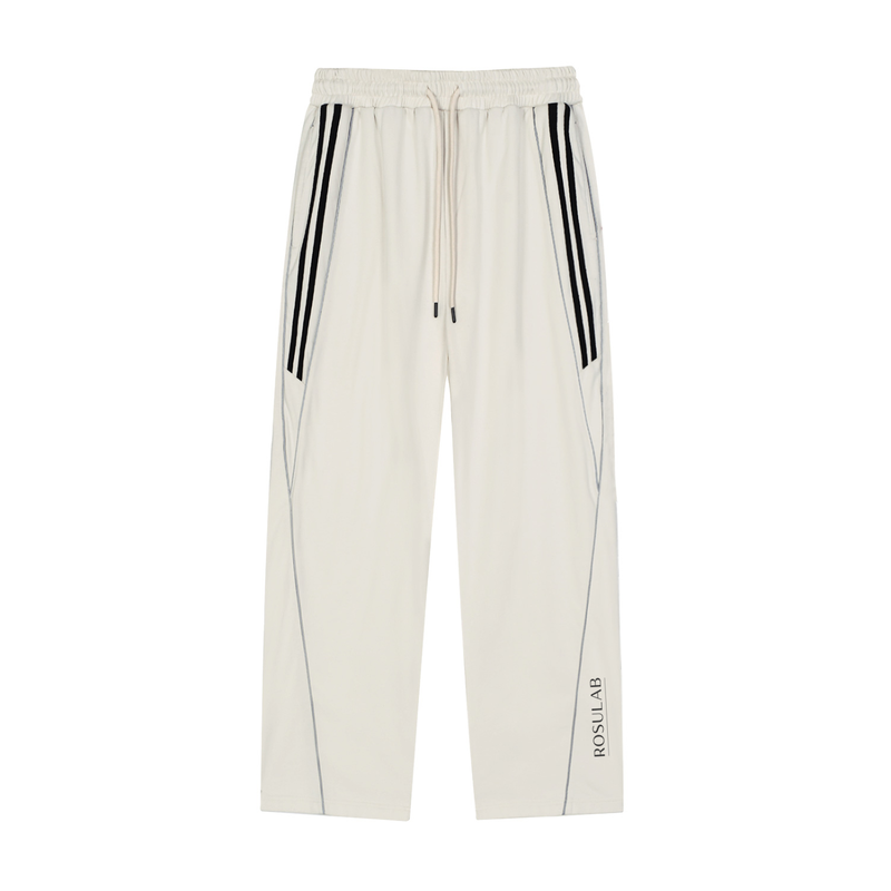 ROSULAB Uni-Sex Reflection Striped Straight-Leg Sweatpants