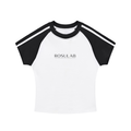 ROUSLAB Women's Contrast Stripes Bodycon Raglan  Sleeve T-Shirt