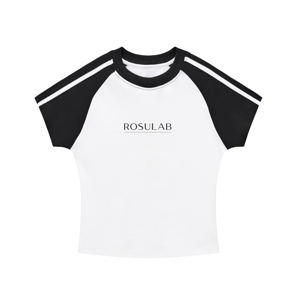 ROUSLAB Women's Contrast Stripes Bodycon Raglan  Sleeve T-Shirt