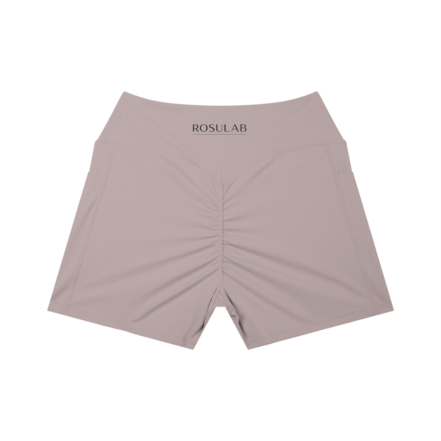 ROSULAB Women’s High Rise Pocket Scrunch Yoga Shorts